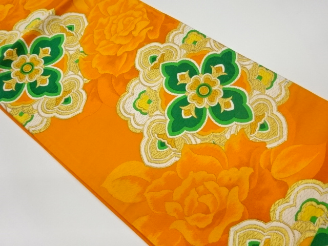 リサイクル　華紋に薔薇模様織出し袋帯